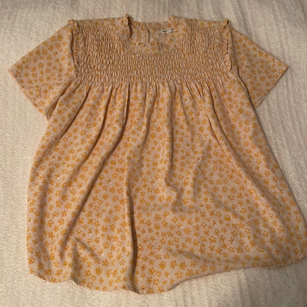 Yellow flower blouse